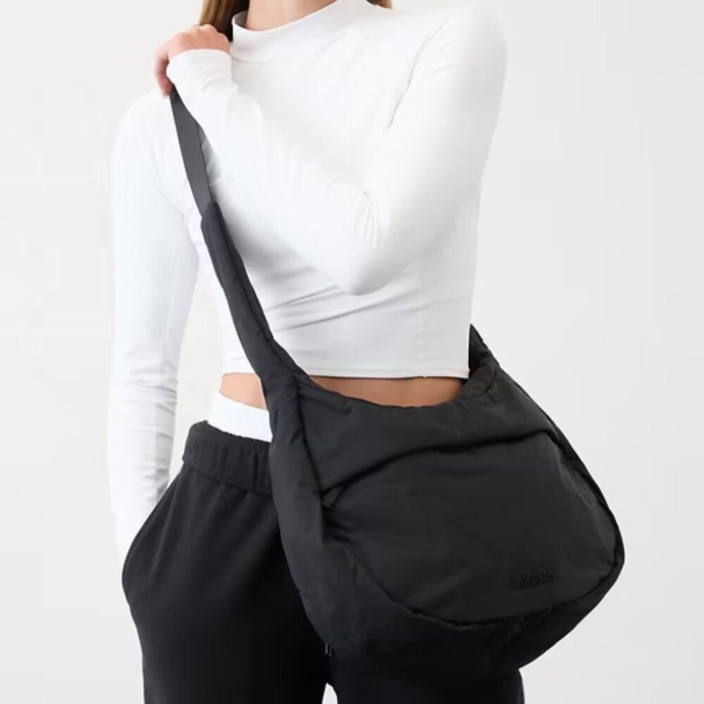 Athleta All About Medium Crossbody Hobo Bag - Black